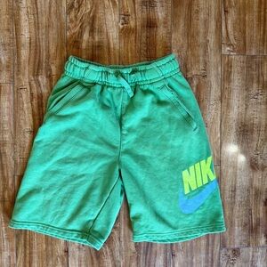 Nike Kids Green Blue Logo Basketball Sweat Shorts Size XL